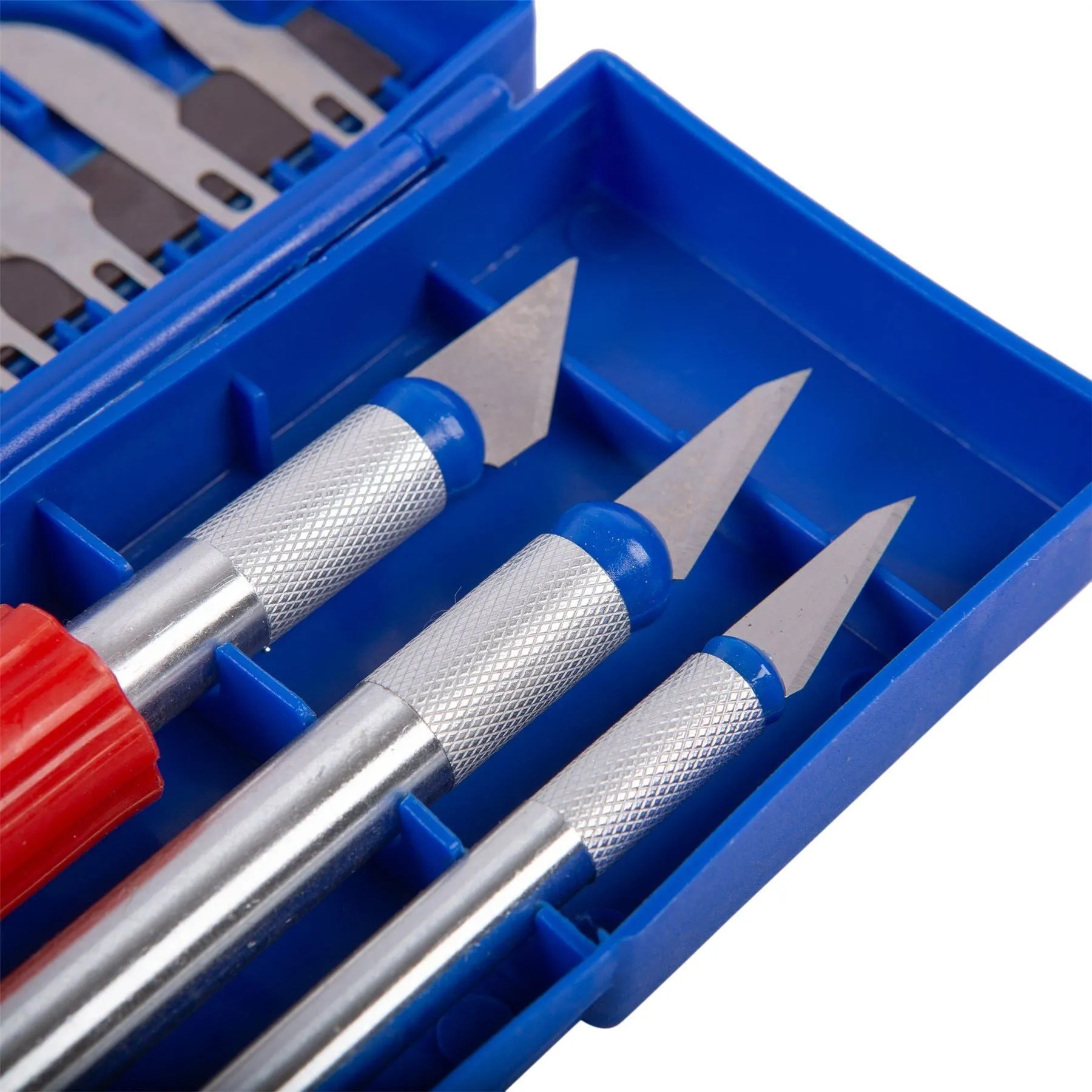 13pc Red Precision Carbon Steel Hobby Knife Set - By Blackspur