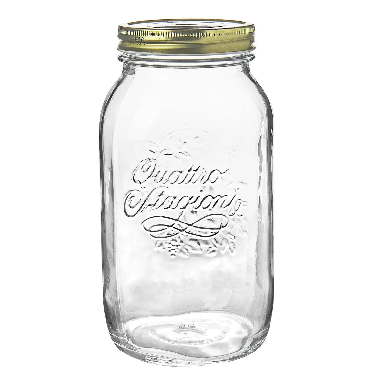1.5L Quattro Stagioni Mason Glass Drinking Jars - Pack of Four - By Bormioli Rocco