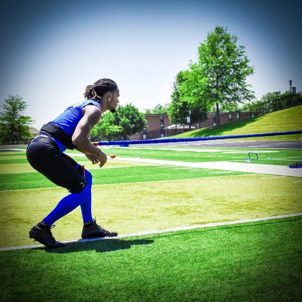 Acceleration Speed & Agility Training Kit - Leg Resistance Bands, Bungee Cord, 8 Quick Feet Training Cones - Football, Soccer, Basketball, Baseball, Softball Agility Training Equipment
