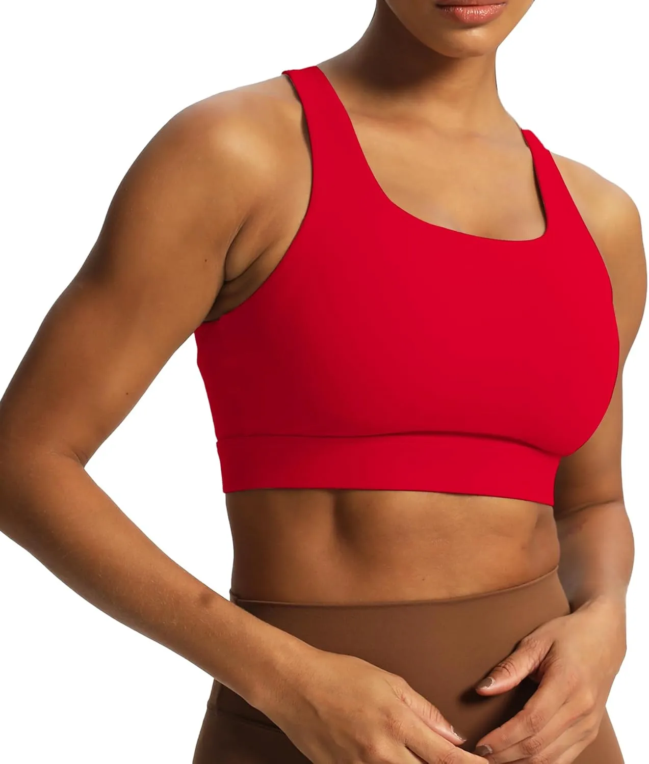 Aoxjox Women's Workout Sports Bras High Impact Fitness Backless Padded Training Gym Khloe Bra Yoga Crop Tank Top
