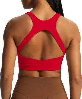 Aoxjox Women's Workout Sports Bras High Impact Fitness Backless Padded Training Gym Khloe Bra Yoga Crop Tank Top