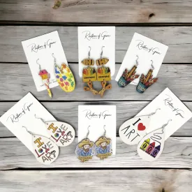 Art Teacher Earrings - Painter Gift, Artist Jewelry, Art Teacher, Teacher Earrings, Art Earrings, Artist Gift, Art Jewelry, Painter Earrings