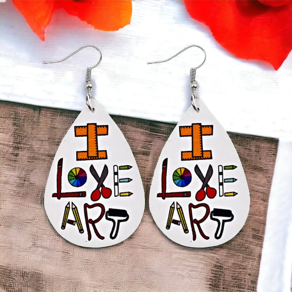 Art Teacher Earrings - Painter Gift, Artist Jewelry, Art Teacher, Teacher Earrings, Art Earrings, Artist Gift, Art Jewelry, Painter Earrings