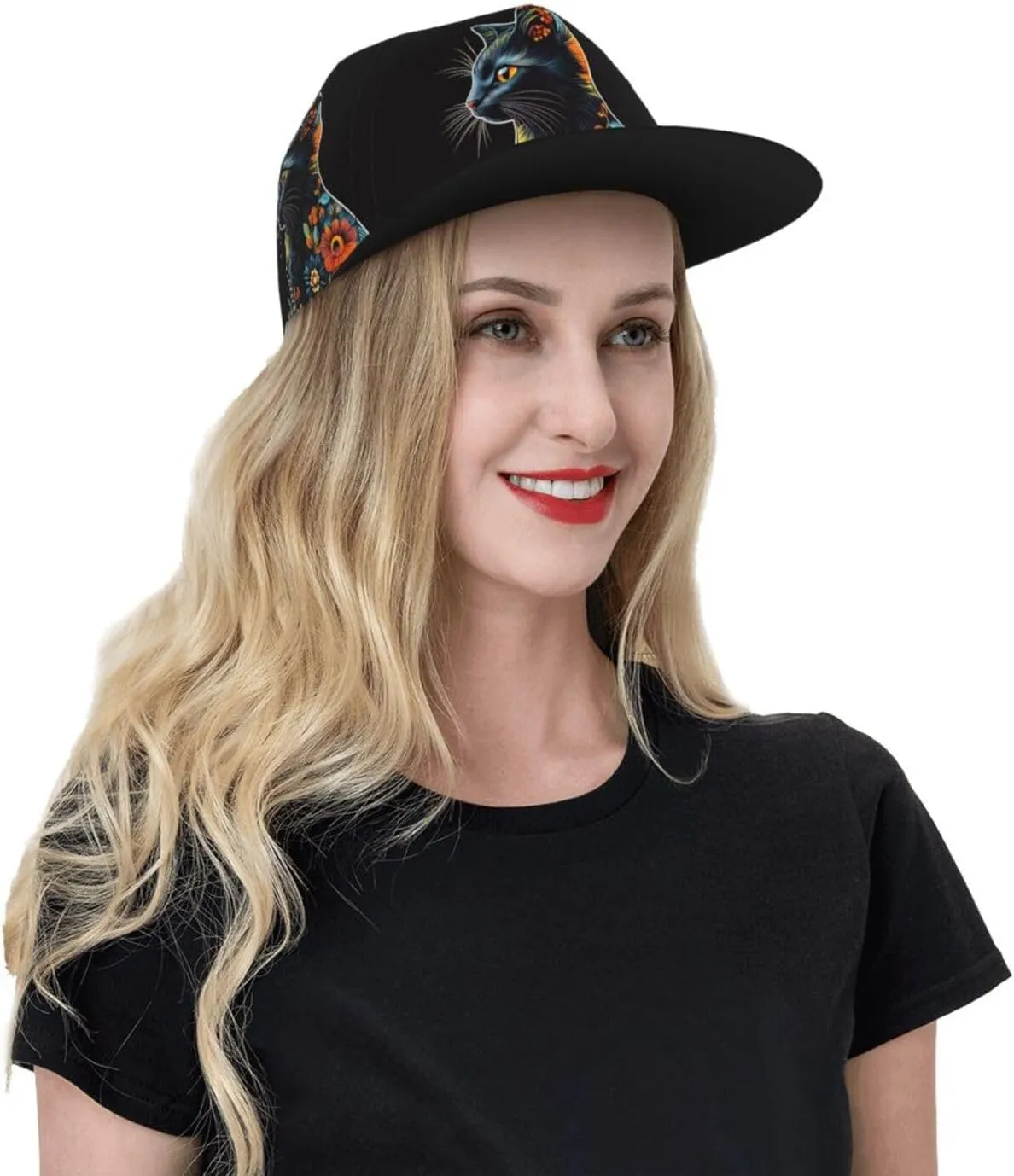 Baseball Cap Christmas Flat Brim Snapback Hat Men Women Hip Hop Cap Adjustable Trucker Hat for Adult Unisex