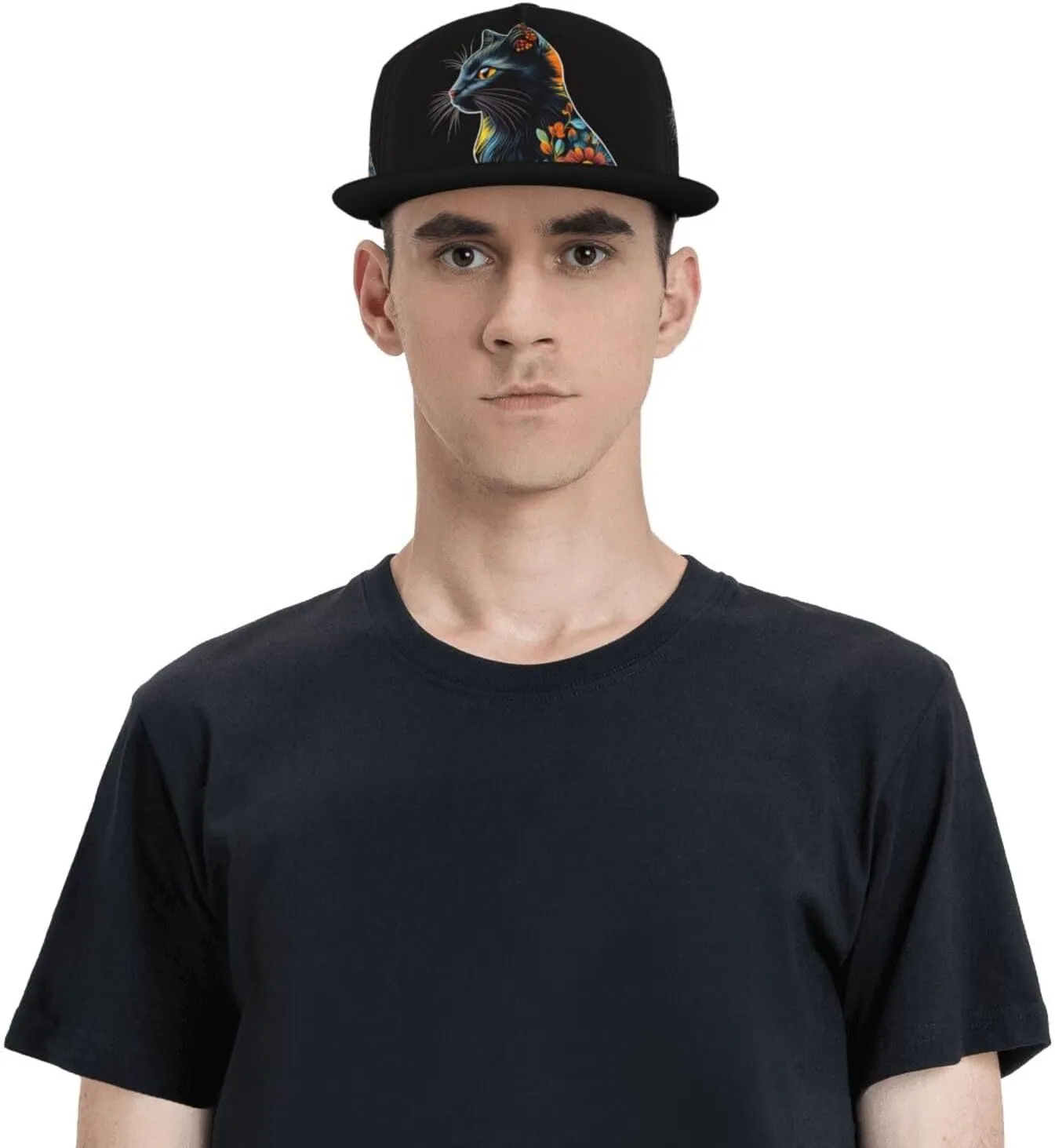 Baseball Cap Christmas Flat Brim Snapback Hat Men Women Hip Hop Cap Adjustable Trucker Hat for Adult Unisex