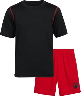 Black Bear Active Boys Short Sets - 2 Piece Performance Crewneck Short Sleeve T-Shirt and Shorts Boys Athletic Sets (8-18)