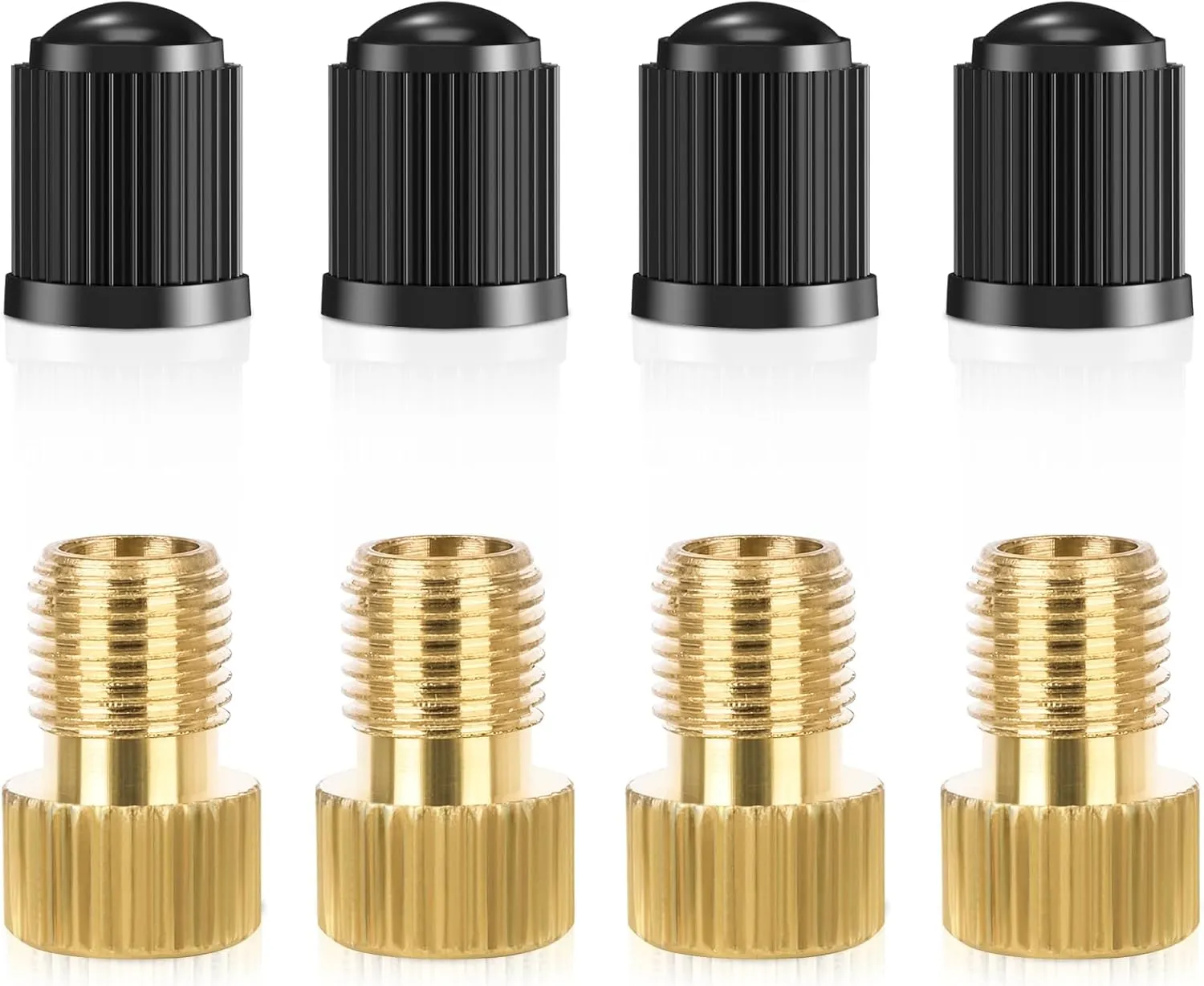Brass Presta Valve Adapter to Convert Presta to Schrader and Inflate Tires with Standard Bicycle Pump, Air Pump Or Air Compressor (8-Piece from Ptiysta)