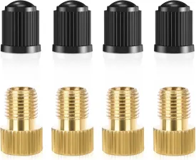 Brass Presta Valve Adapter to Convert Presta to Schrader and Inflate Tires with Standard Bicycle Pump, Air Pump Or Air Compressor (8-Piece from Ptiysta)