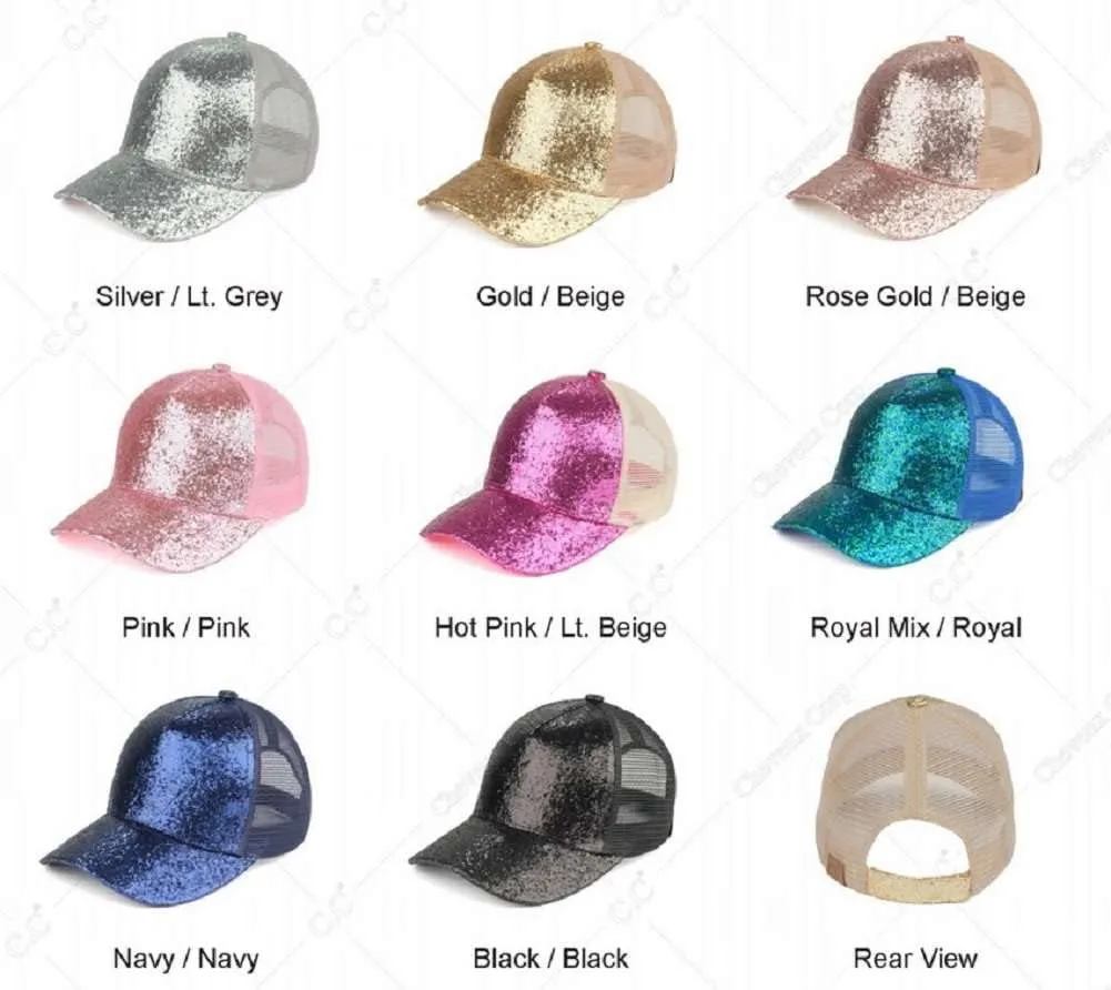 C.C Radiant Shimmer Adjustable Trucker Mesh Baseball Cap Hat
