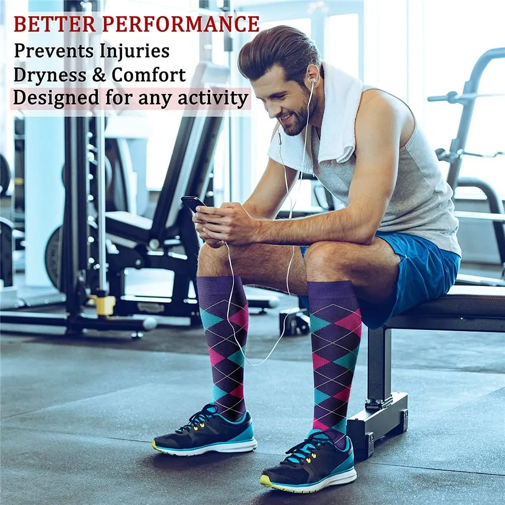 CHARMKING 6 Pairs-Compression Socks for Women & Men Circulation Best Support for Nurses, Running, Athletic,Flight Travel