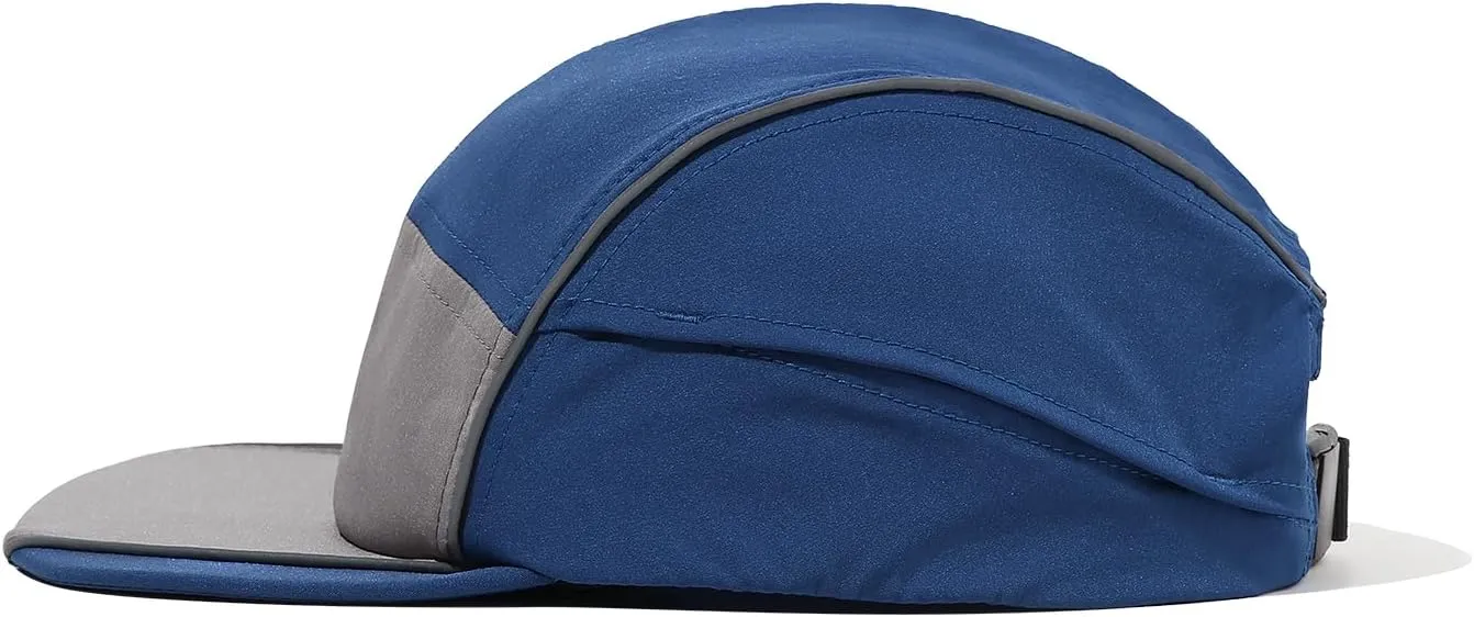 Clakllie Quick Dry 5 Panel Running Hats Reflective Flat Brim Hat Breathable Baseball Cap Cooling Outdoor Caps Tennis Dad Hats