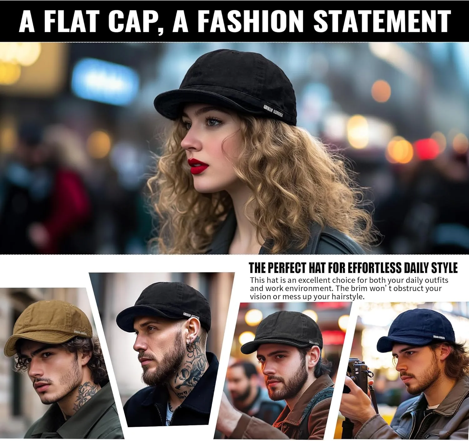 CLAPE Stylish Short Brim Soft Cap Baseball Cap Trucker/Baseball Style Hat Cap