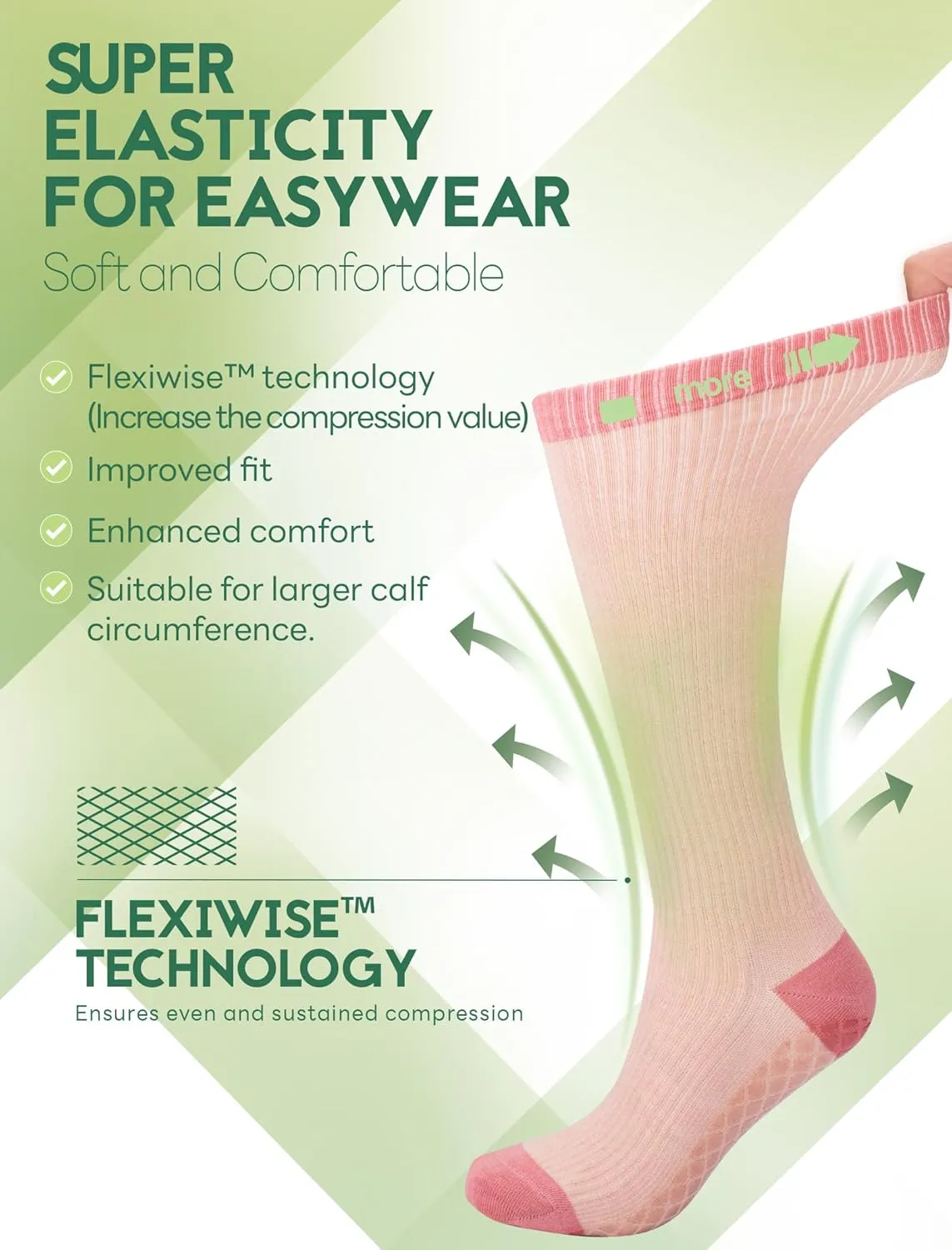 Compression Socks for Pregnant Women (2/3 Pairs) 15-20 mmHg Bamboo Viscose Non-slip Sock for Nurses Pregnancy