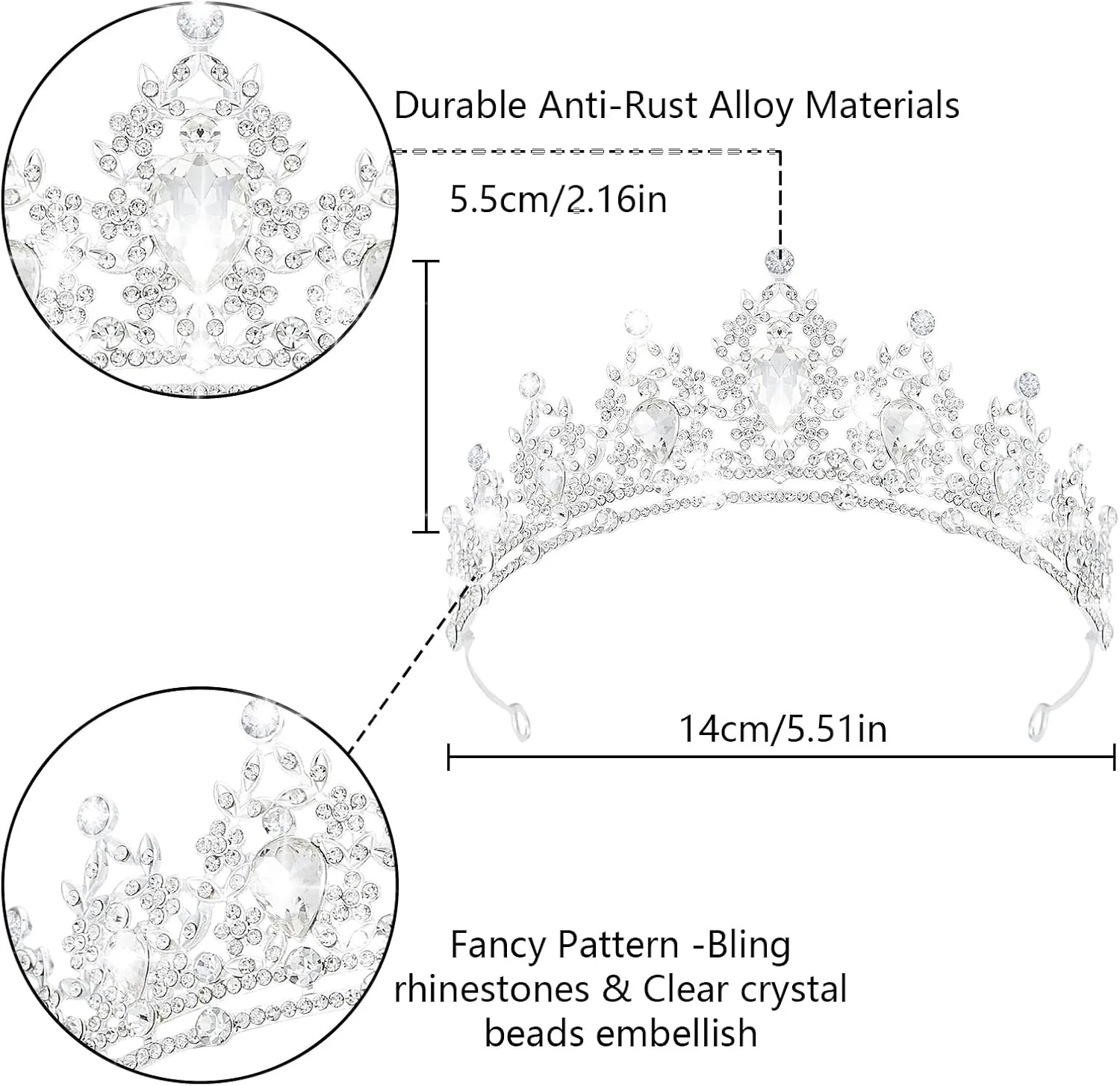 Crown for Women Bride to Be Set, 6 Pack Bride to Be Sash & Crown, Corsage, Lace Gloves & Shoulder Length Veil
