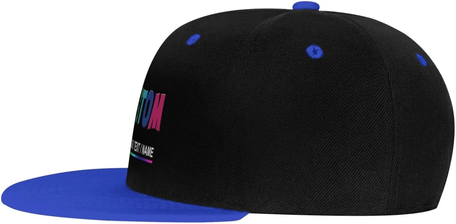 Custom Snapback Hats for Men Personalized Hip Hop Flat Bill Brim Baseball Cap Add Your Own Text Photo Logo