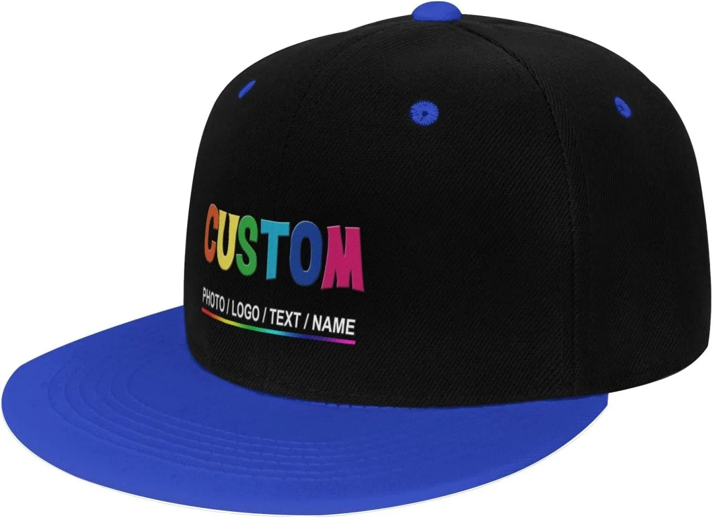Custom Snapback Hats for Men Personalized Hip Hop Flat Bill Brim Baseball Cap Add Your Own Text Photo Logo