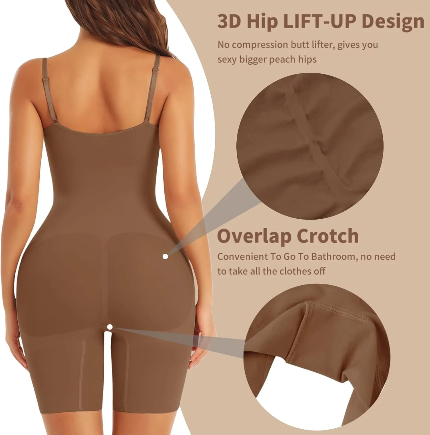 EUYZOU Shapewear Bodysuit for Women Tummy Control Seamless Sculpting Body Shaper Top