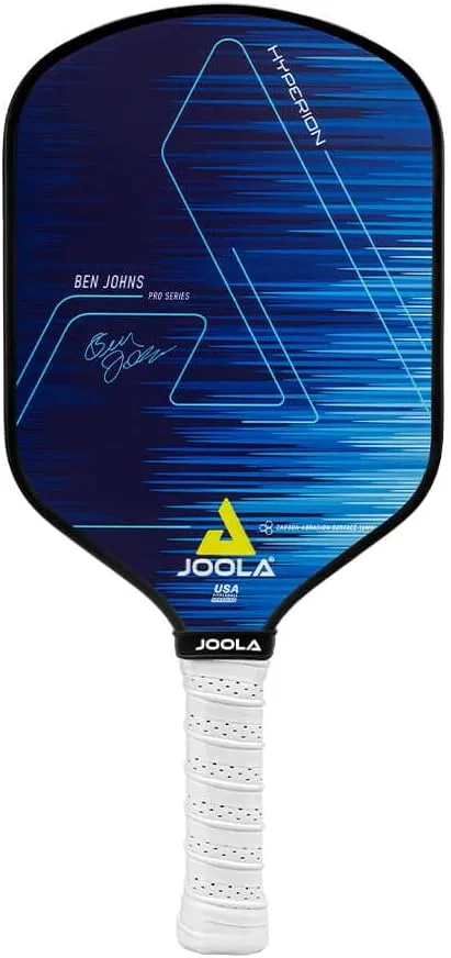 JOOLA Ben Johns Hyperion Pickleball Paddle - Select Raw Carbon Surface or Carbon Abrasion Surface for Increased Power and Spin - Elongated Grip Handle - Carbon Fiber Pickleball Paddle - USAP Approved