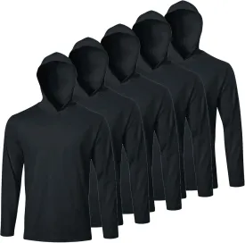Men UPF 50  Sun Protection Hoodie Long Sleeve T Shirts Pack Quick Dry Shirt for Athletic Running Activewear Workout