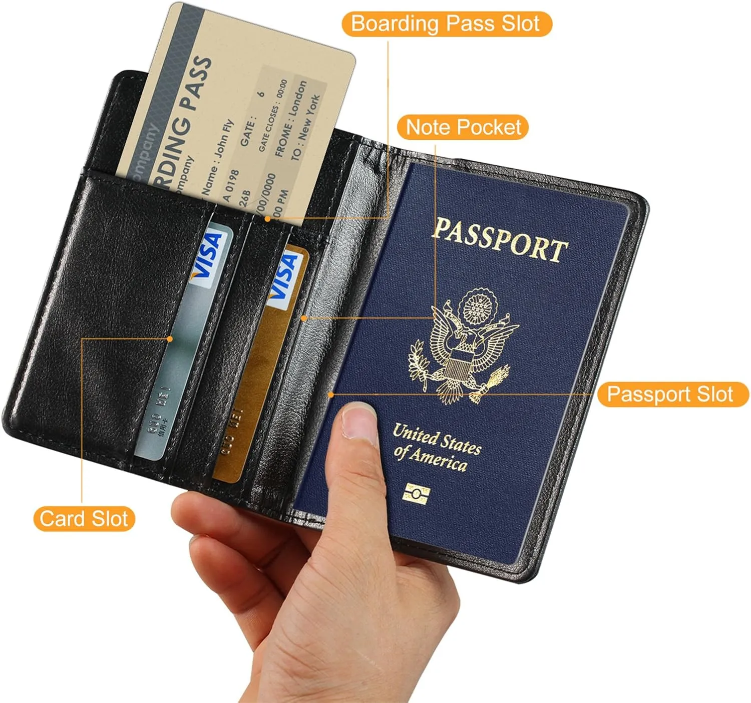 Passport Holder Cover Case PU Leather RFID Blocking Card Pockets Holder Cute Luggage Magnetic Wallet Passport Holder Case for travel Women Men, Don't Touch