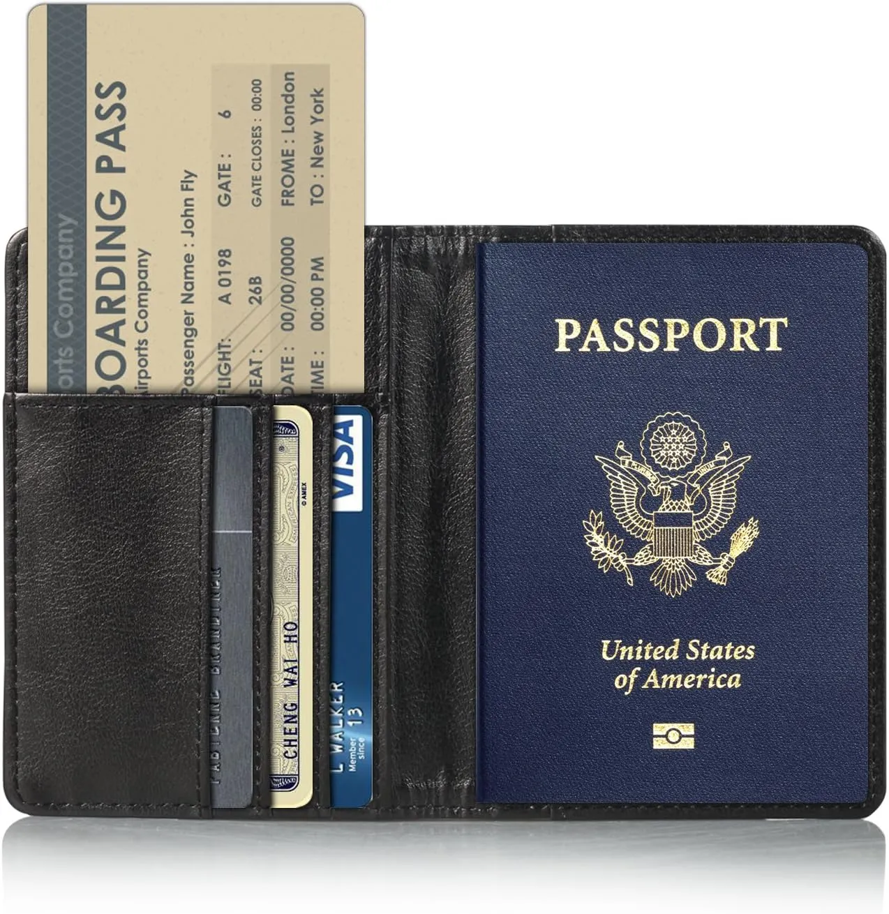 Passport Holder Cover Case PU Leather RFID Blocking Card Pockets Holder Cute Luggage Magnetic Wallet Passport Holder Case for travel Women Men, Don't Touch