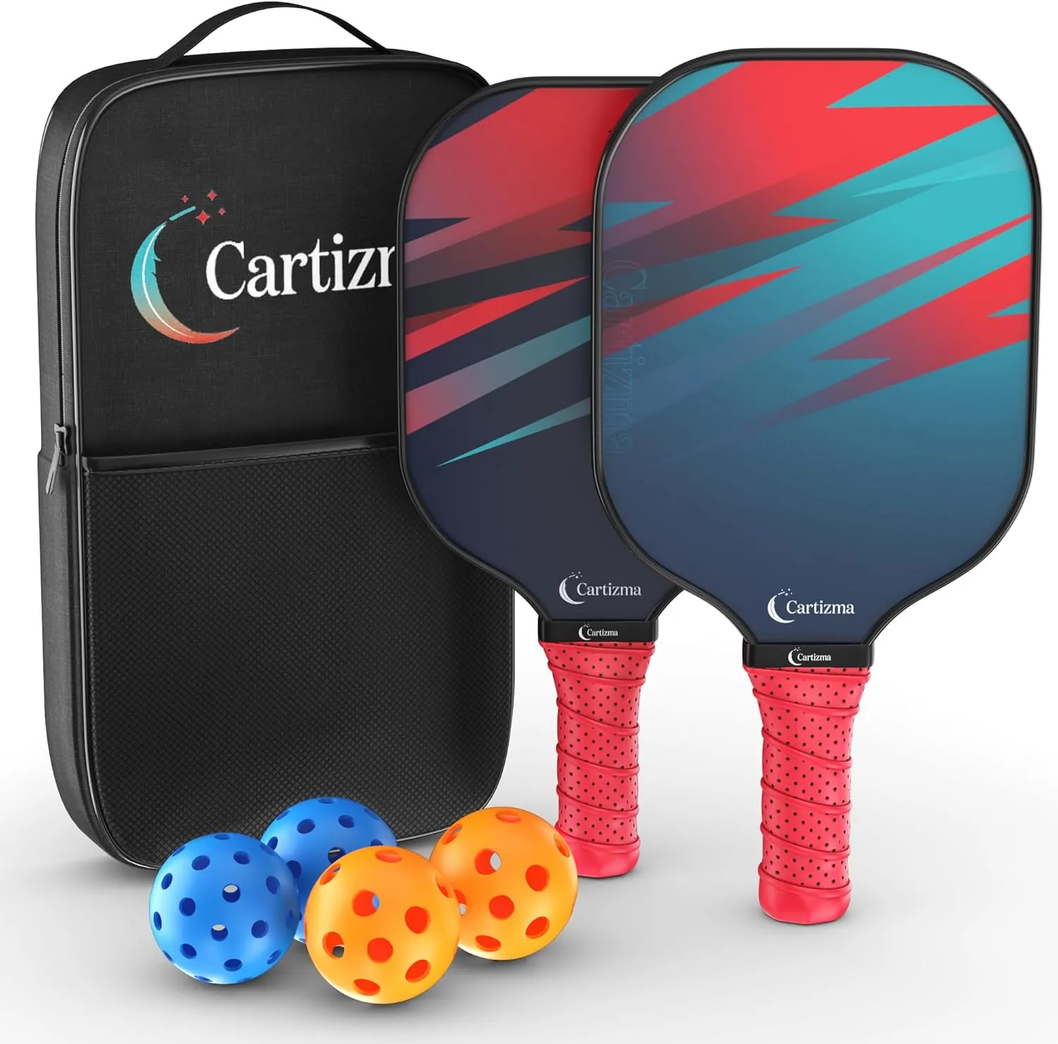 Pickleball Paddles, USAPA Standard Fiberglass Surface Pickleball Set with 2 Pickleball Rackets,4 Pickleball Balls,1 Portable Carry Bag, Pickle Ball Paddle Set for Men & Women
