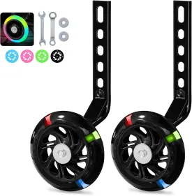 PRUNUS Flash BIKE Training Wheels for 14 16 18 20 Inch.Training Wheels for Kids Bike is Heavy Duty.Bicycle Training Wheel is Suitable Single Speed Bike