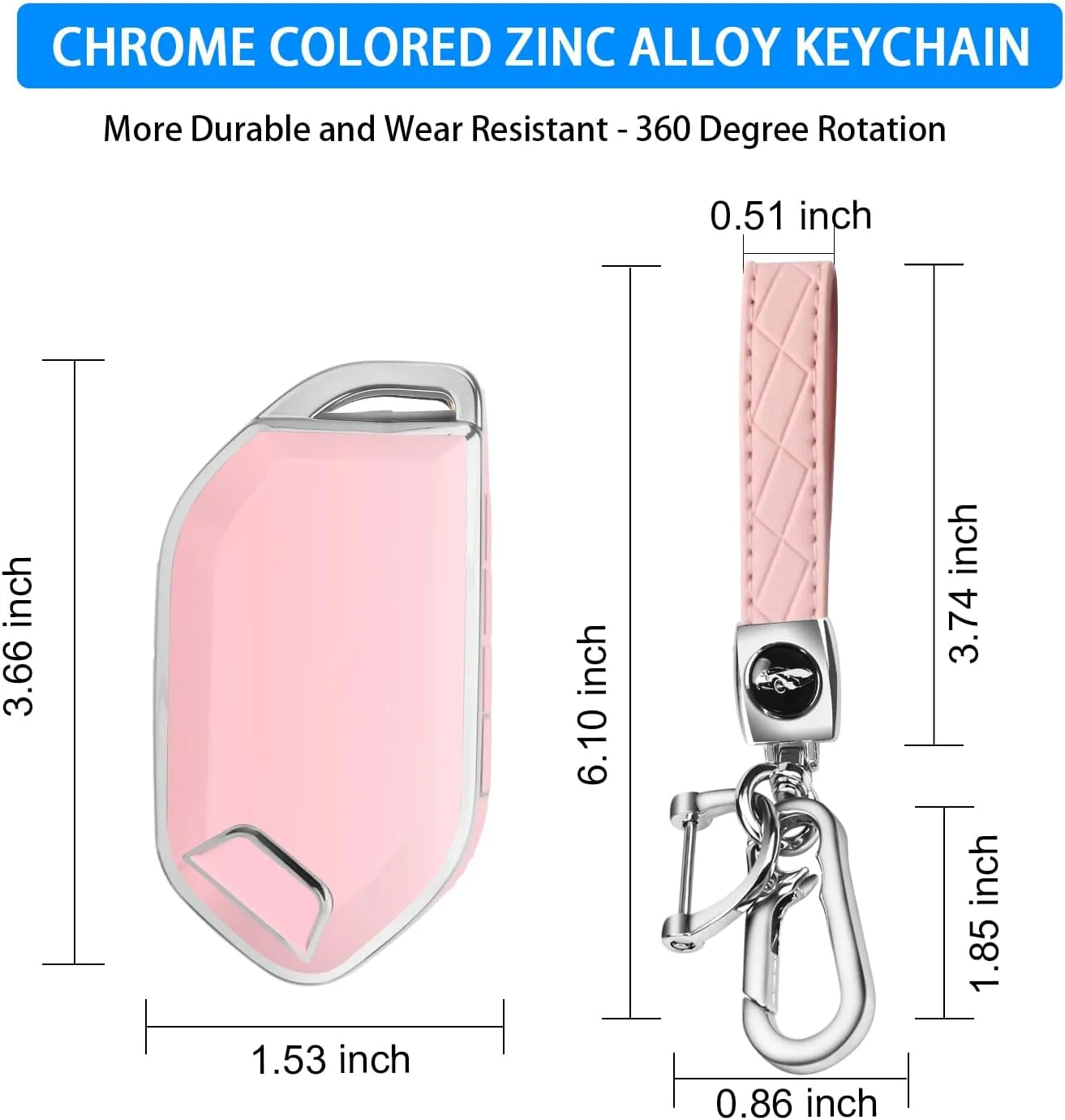 QBUC for Kia Key fob Cover,Soft TPU 360Car Key Case Protector with Leather Keychain Compatible with Kia Telluride 2023/2024 5 Buttons Smart Key (Pink)
