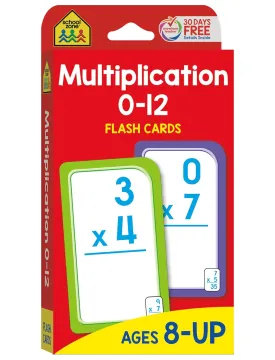 School Zone Multiplication 0-12 Flash Cards: 56 Math Cards, 3rd Grade, 4th Grade, Elementary Math, Multiplication Facts, Common Core, Ages 8 , Packaging May Vary Cards  April 25, 2019