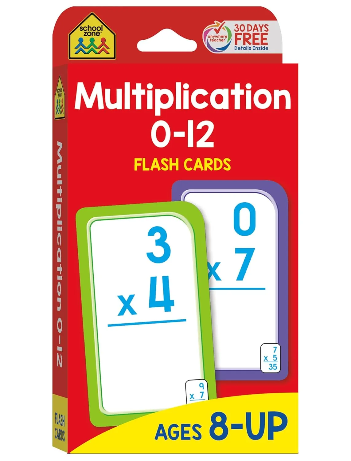 School Zone Multiplication 0-12 Flash Cards: 56 Math Cards, 3rd Grade, 4th Grade, Elementary Math, Multiplication Facts, Common Core, Ages 8 , Packaging May Vary Cards  April 25, 2019