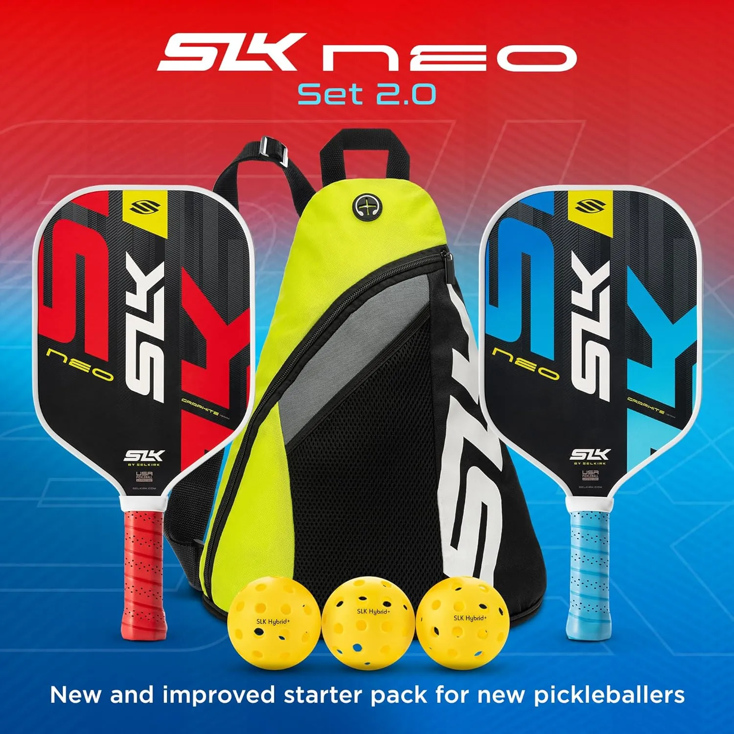Selkirk Sport Pickleball Paddles Set of 2 | Designed in The USA | Choose The SLK Neo Graphite, SLK Neo Fiberglass Pickleball Set or SLK Atlas Pickleball Bundle