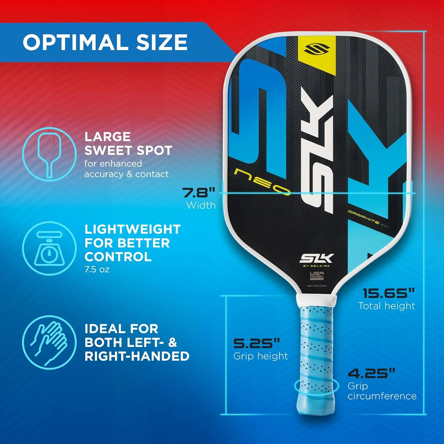 Selkirk Sport Pickleball Paddles Set of 2 | Designed in The USA | Choose The SLK Neo Graphite, SLK Neo Fiberglass Pickleball Set or SLK Atlas Pickleball Bundle