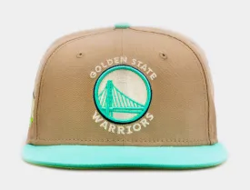 Shoe Palace Exclusive Winter Wonderland Golden State Warriors 59Fifty Mens Fitted Hat (Beige/Blue)