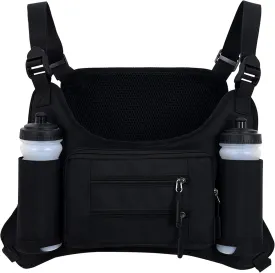 Sports Chest Bag for Men,water Resistant Chest Pack,running Pack for Workouts Lightweight Running Undershirt for Workout, Running and Cycling with Cell Phone Holder and Extra Storage (Jet black)