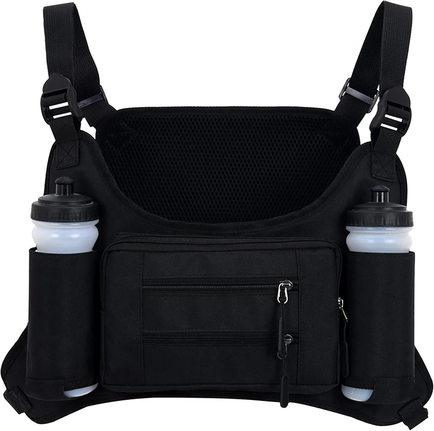 Sports Chest Bag for Men,water Resistant Chest Pack,running Pack for Workouts Lightweight Running Undershirt for Workout, Running and Cycling with Cell Phone Holder and Extra Storage (Jet black)