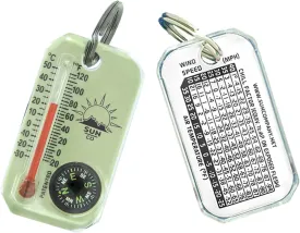 Sun Company LumaGage | Multi-Functional Glow-in-The-Dark Zipper Pull Compass & Thermometer with Wind Chill Chart | Ideal for Camping, Hiking, and Outdoor Navigation