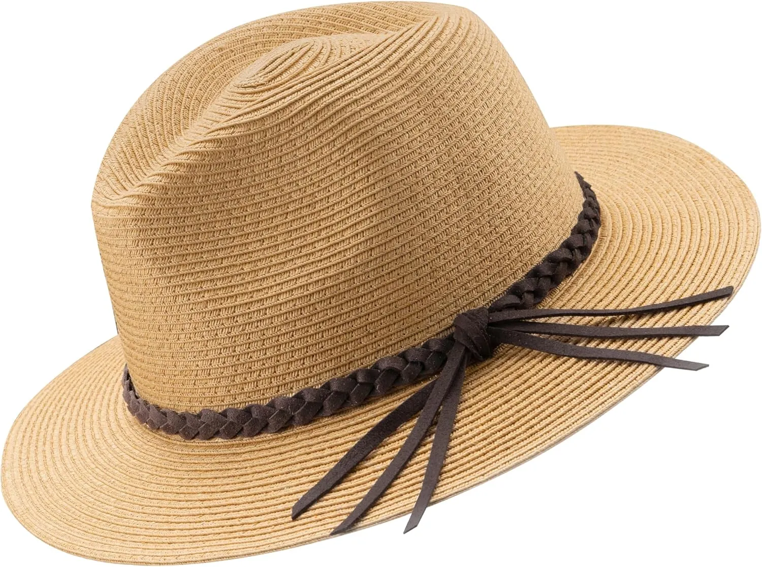 Womens Straw Panama Hat Wide Brim Fedora Summer Beach Sun Hat for Women UPF50 