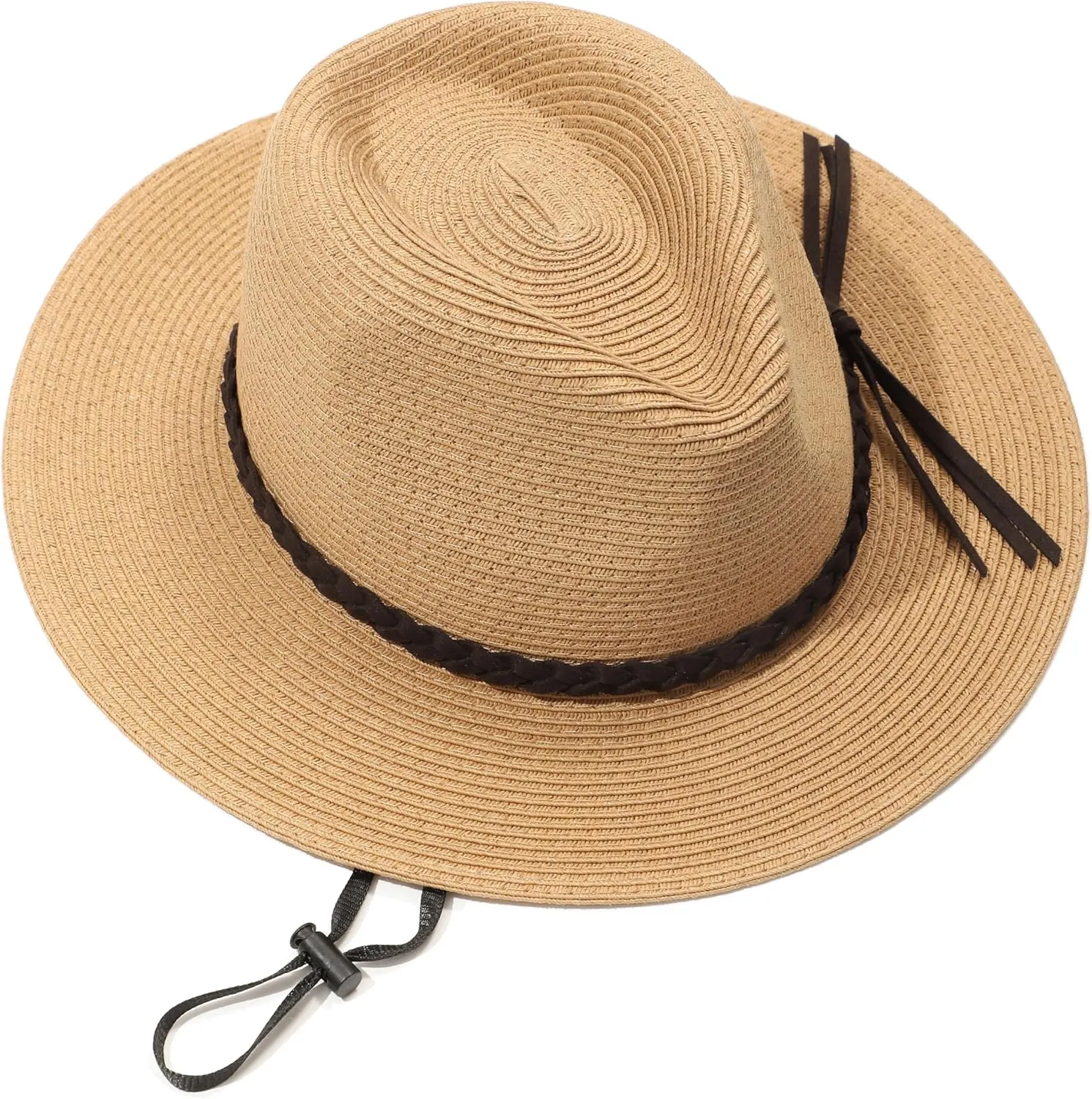 Womens Straw Panama Hat Wide Brim Fedora Summer Beach Sun Hat for Women UPF50 