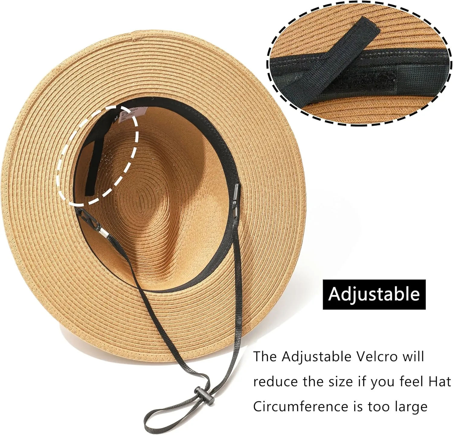Womens Straw Panama Hat Wide Brim Fedora Summer Beach Sun Hat for Women UPF50 
