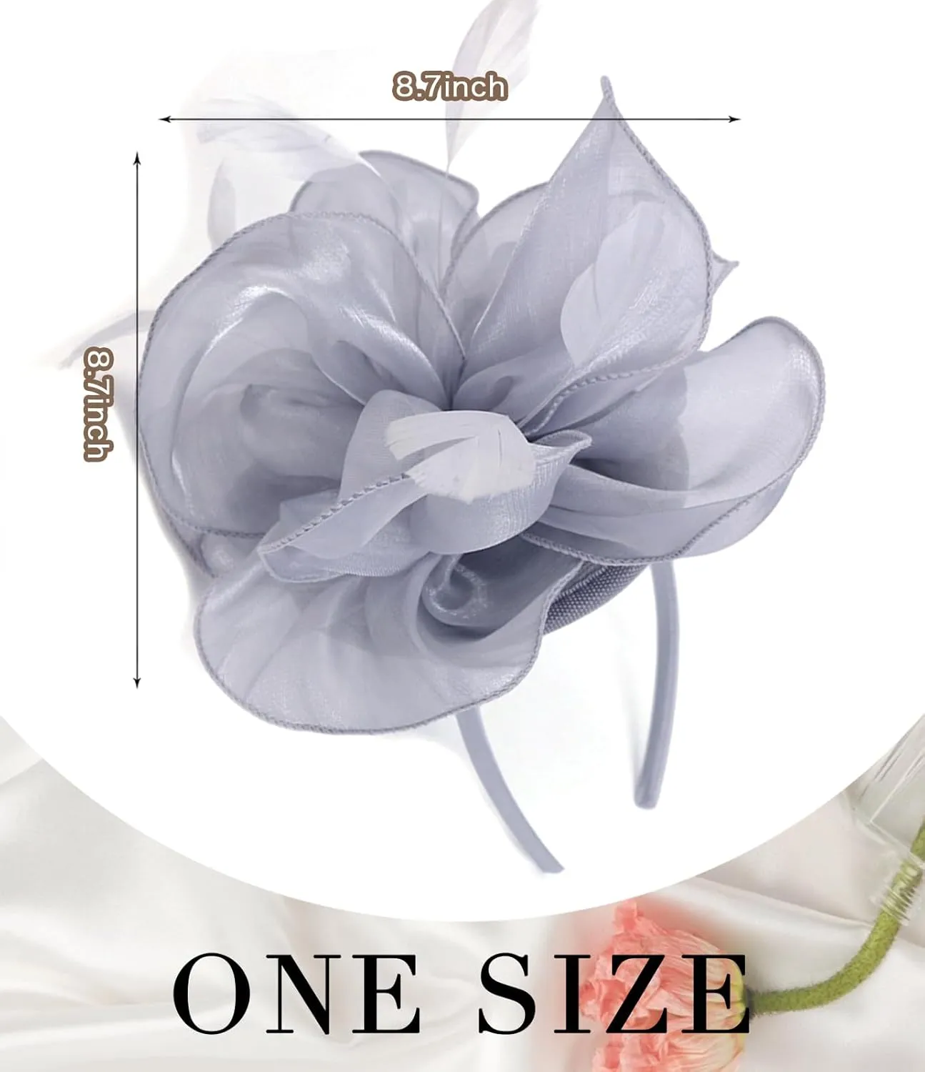 Z&X Sinamay Fascinator Pillbox Hats for Women Feather Flower Church Derby Headband Clip Wedding Tea Party Hat