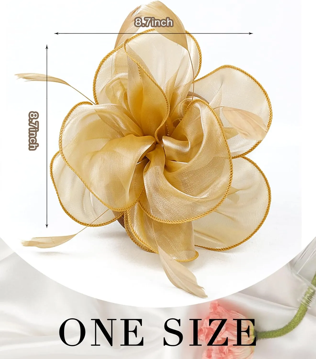 Z&X Sinamay Fascinator Pillbox Hats for Women Feather Flower Church Derby Headband Clip Wedding Tea Party Hat